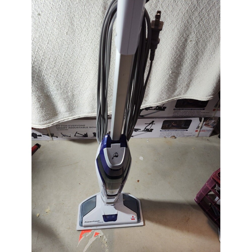 BISSELL - PowerFresh Deluxe Corded Steam Mop - Brite White/Saphire Waltz 1251